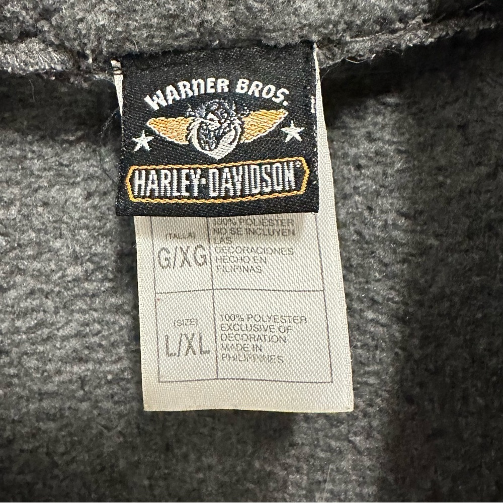 2000 Vintage Y2K Warner Bros Taz Mens Harley Davidson Gray Bath Robe L/XL - Picture 7 of 7